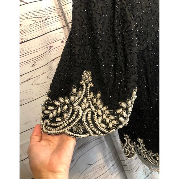 Laurence Kazar vintage beaded, sequins & pearl top size large - Picture 8 of 11